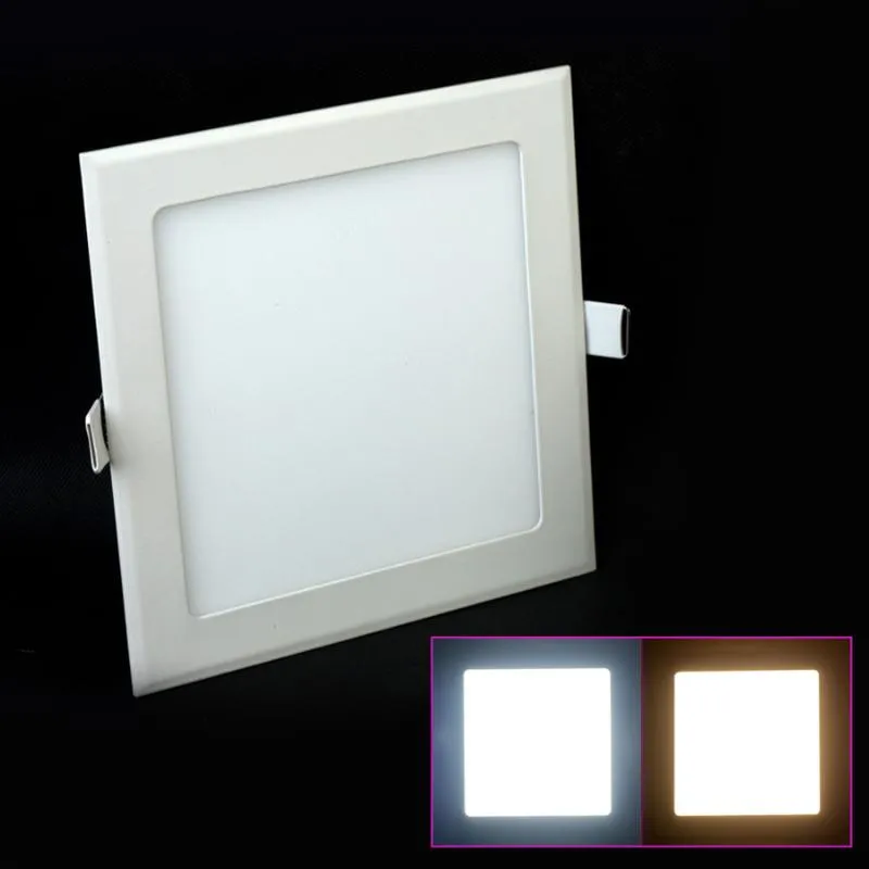 Downlights infällda LED-takljus 3-25w Varm vit/naturlig vit/kall vit fyrkantig Ultra Thin Panel AC85-265V ner