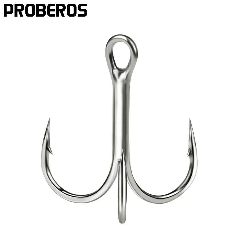 Fishing Hooks PROBEROS Fishing Hooks 18 16 14 12 10 8 6 4 2 1 1/0 2/0 3/0  4/0 5/0# High Carbon Treble Hooks Triple Barbed Fishhooks P230317 From  12,82 €