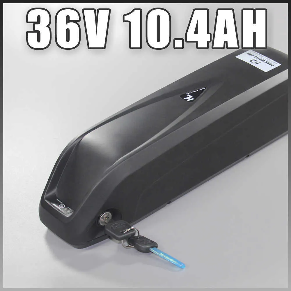 36V Elektriskt cykelbatteri 10.4Ah Down Tube Samsung Litium Hailong Battery