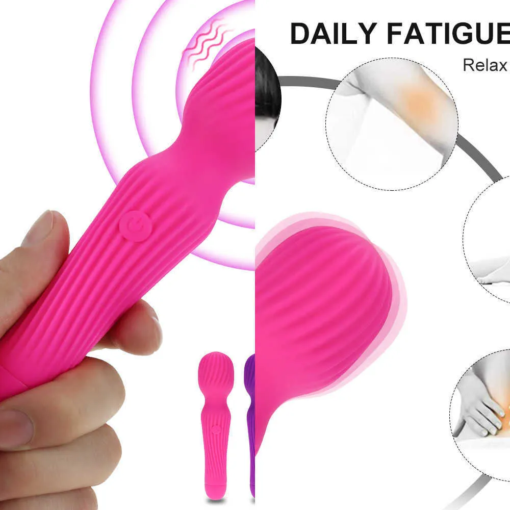 Nxy Vibratori Potente vibratore Av Bacchetta magica Massaggiatore per stimolatore clitoride femminile Punto g Dildo vibrante Giocattoli sessuali Donna Negozio per adulti 230310