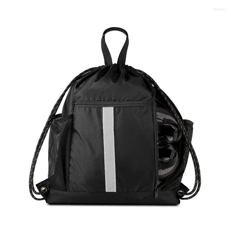 Bolsas ao ar livre 448d Basquete de ginástica esportes de ginástica esportes Sackpack ombro de futebol para meninos mochila com zíper com malha lateral dupla