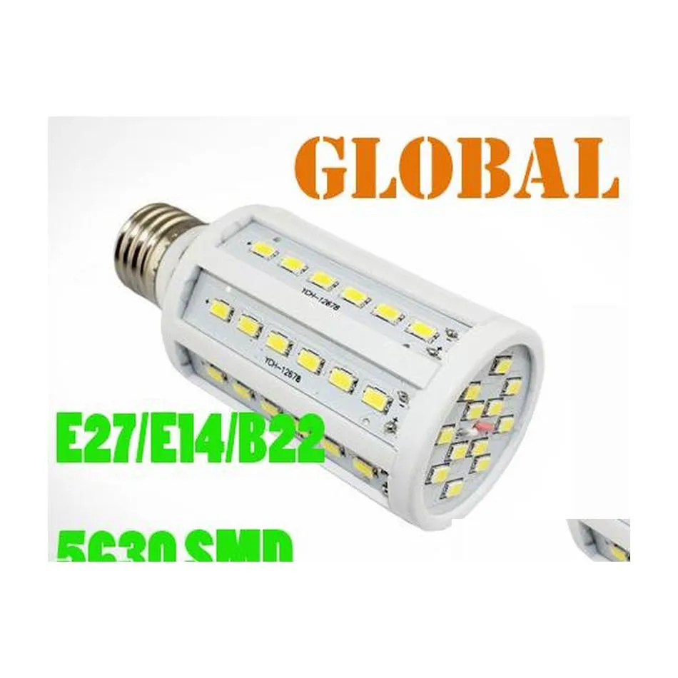 2016 LED -lampen 50 stks Warm Koel Wit BBS Corn Lighting 360 graden 15W E27 E14 B22 5630 SMD 60 LEDS 2400LM Lichten Lamp 110V 130V 220V 240V DHEHZ