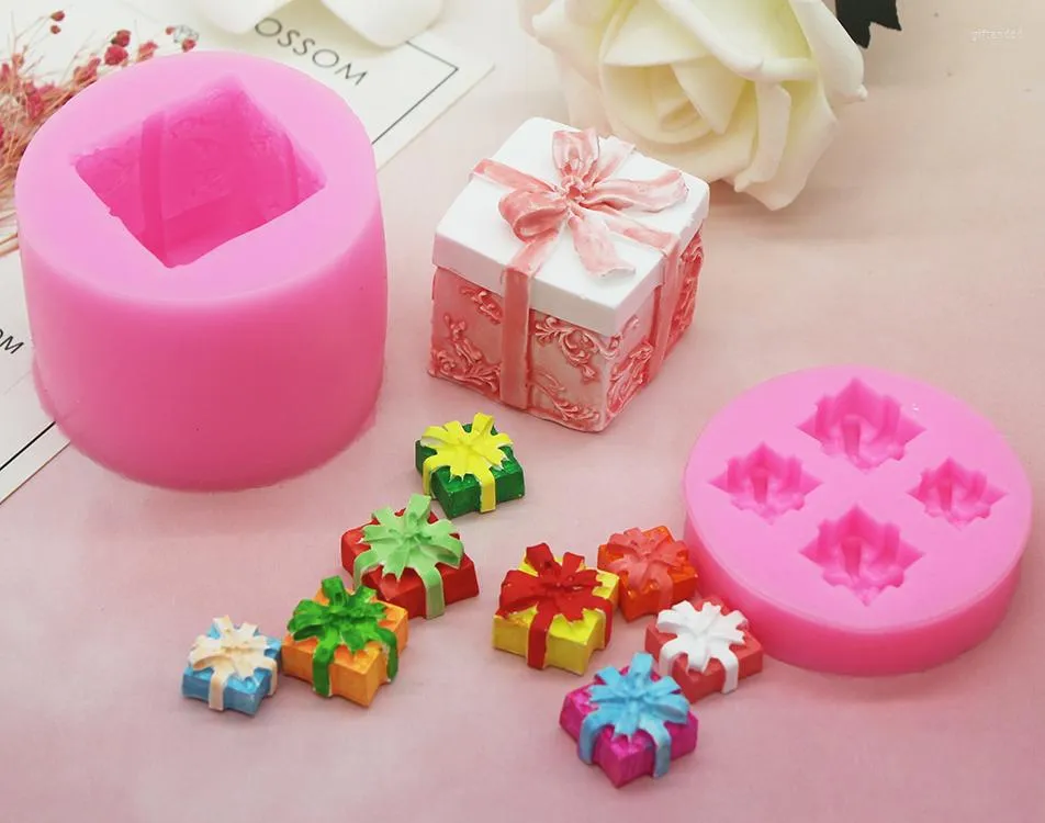 Formy do pieczenia Forma mydła Qiqipp / ręczny silikon Różne świąteczne pudełka na prezenty czekoladowe