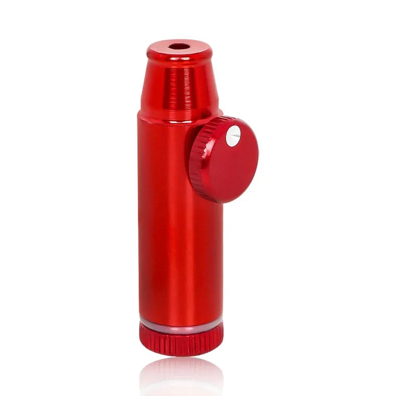 Latest Smoking Colorful Aluminium Alloy Dry Herb Tobacco Spice Miller Snuff Snorter Sniffer Snuffer Bottle Portable Removable Bullet Cartridge Style Case