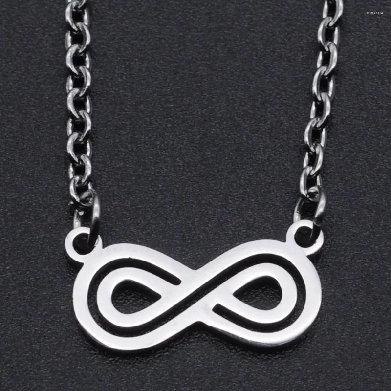 Kedjor 10st Fashion Infinity Pendant Halsband Mors dag gåvor Rostfritt stål Evig symbol