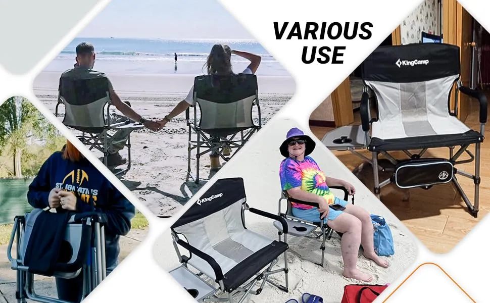 Portable Camping Chair Heavy Duty for Outdoor Tailgating Sports Backpacking Fishing Beach Picnic 