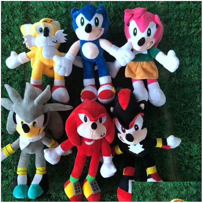 Gevulde pluche dieren stripfiguur Super Hedgehog Doll Peluche de Sonic Toy Soft Childrens Gift Custom Peluches knuffels speelgoed Dhdez