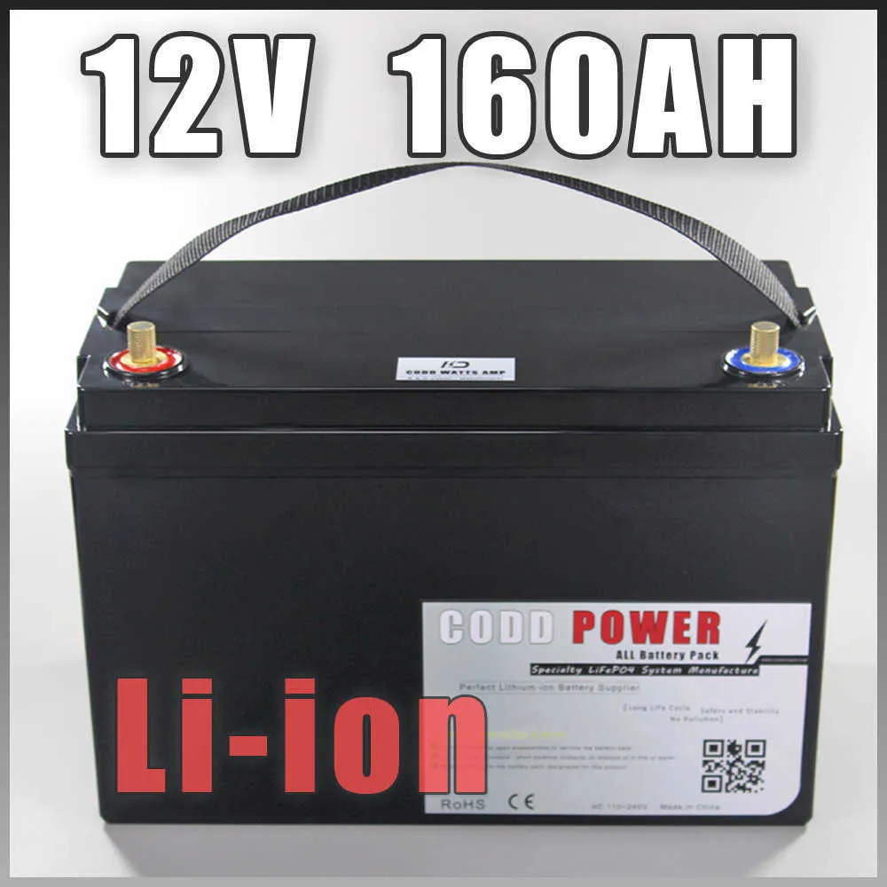 Batterie Lithium-Ion Rechargeable 12V 160AH, capacité DC 12V 12.6v 16000mah, moniteur de caméra de vidéosurveillance