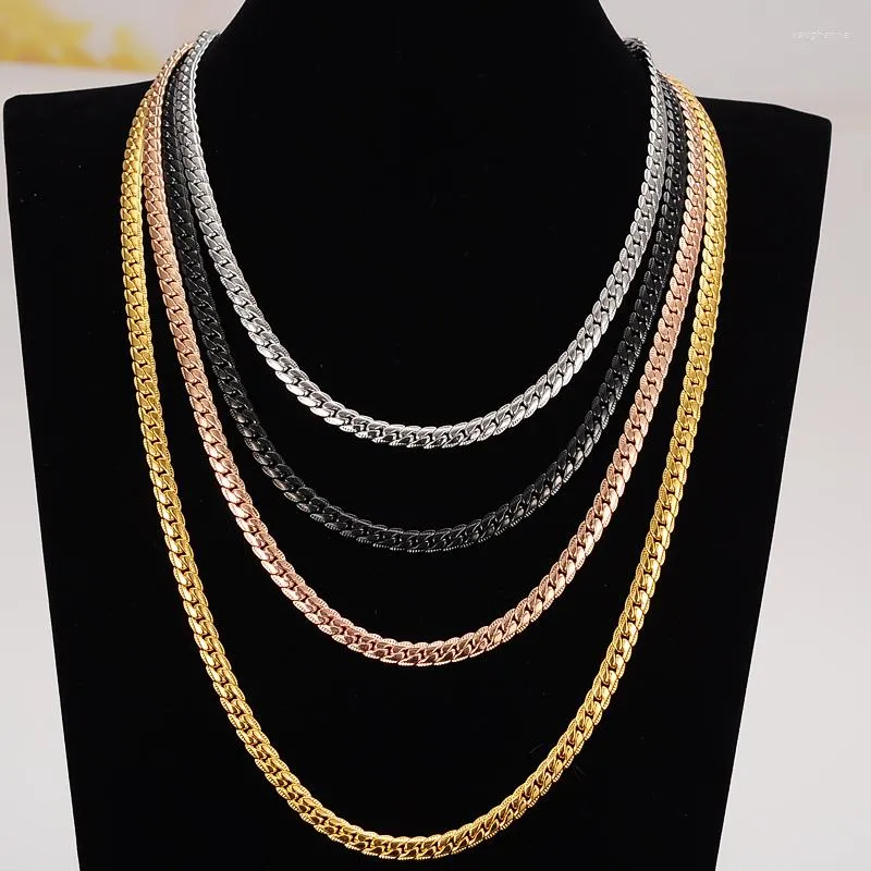 Halskette Ohrringe Set Bangrui Marke Long/Choker Großhandel 6mm Vintage Punk Schwarze Waffe/Gold Farbkette für Frauen/Männer Schmuck