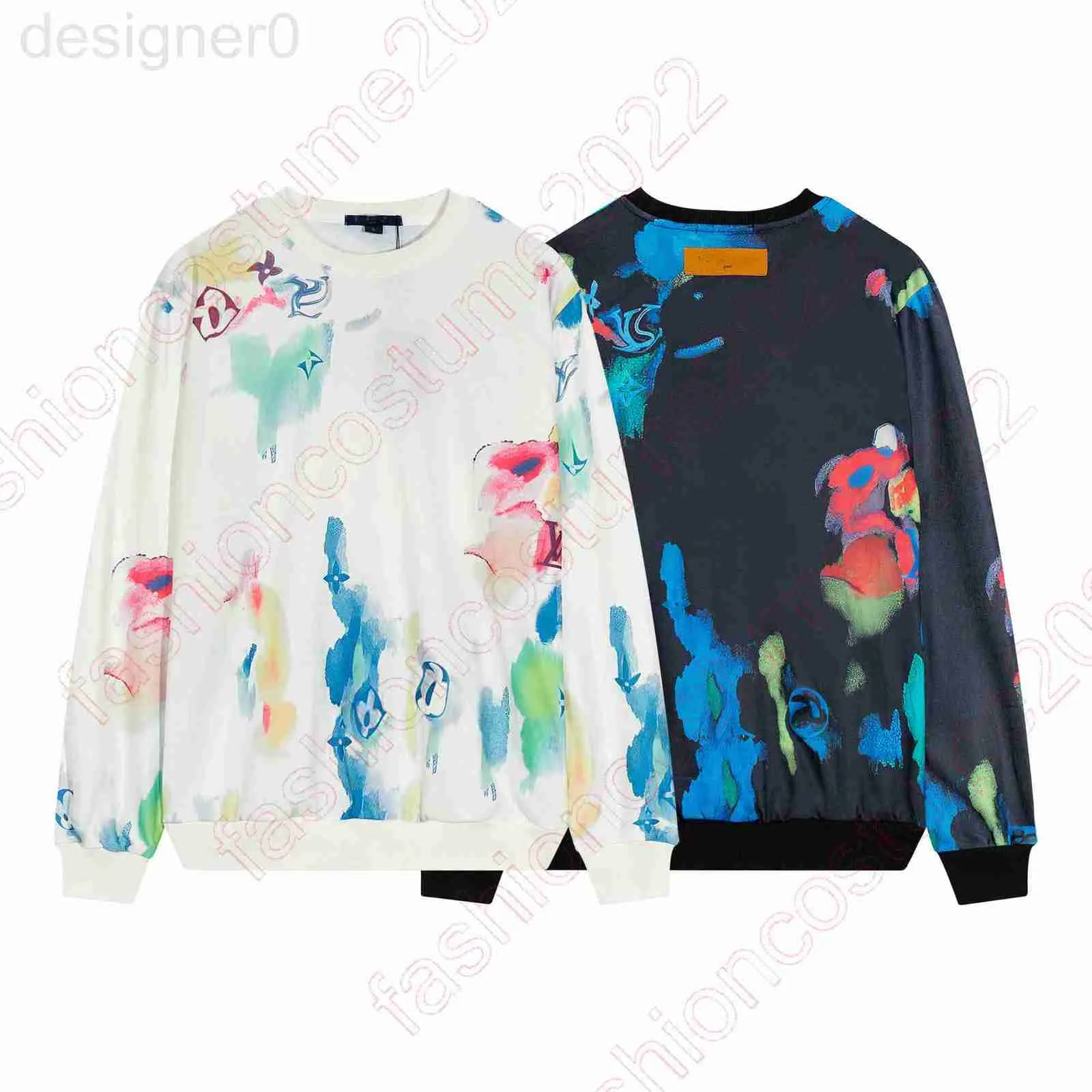 Men's Hoodies & Sweatshirts Designer Men Flower Graphic Jacquard Hoodie Woman Sweet Korean O-neck Knitted Pullovers Thick Spring Autumn Candy Color Loose Y611