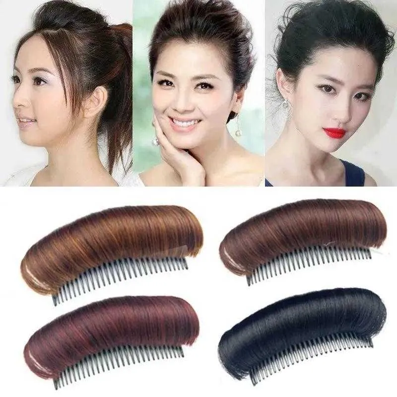 헤어 팩 언더 레이 뿌리 플러퍼 상단 쿠션 천연 빗 updo 높이 증가