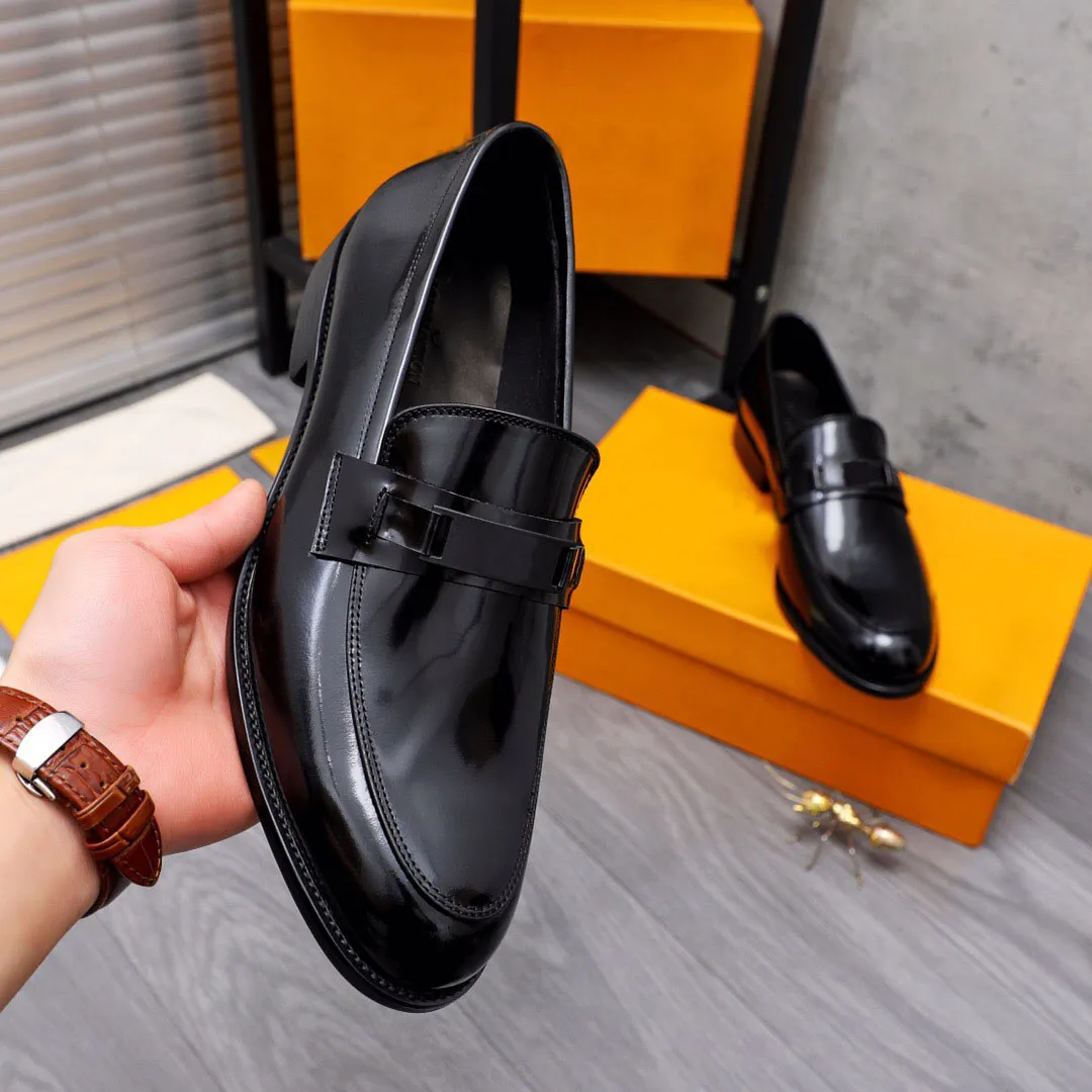 2023 Men Dress Shoes Business Office Oxfords Genuine Leather Designer Casual Loafers Male Fashion Brand Flats Size 38-44