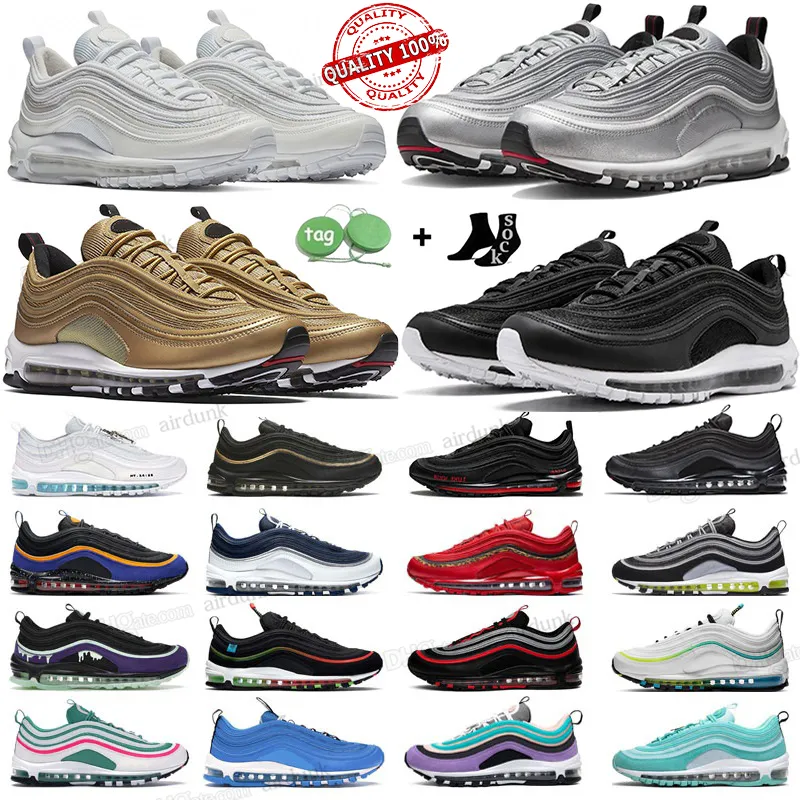 2023 Cushion Running Shoes Men Women Triple Black White Gold Sliver Bullet Sean Wotherspoon Satan Jesus Bred Metallic og Mens Trainers Outdoor Sneakers size 36-45