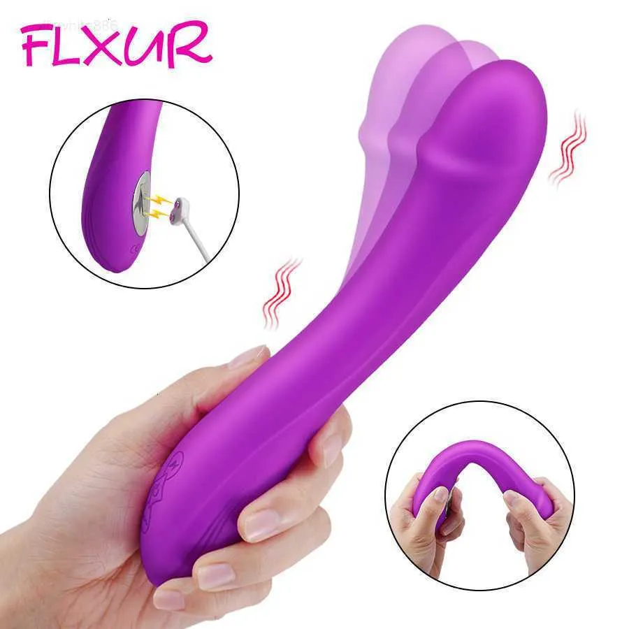 Leistungsstarke Erwachsene Massager Dildo Vibrator Sex Spielzeug mit Höhepunkt Taste Solf Silikon 10 Vibration Massa_voghion.com