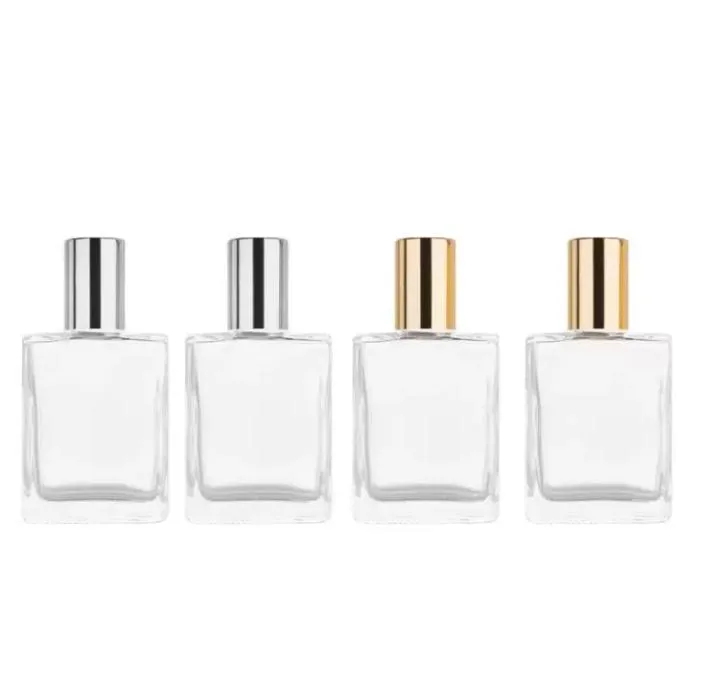 Mini bouteille à bille en acier Portable carrée de 15ml, bouteilles rechargeables pour huile essentielle