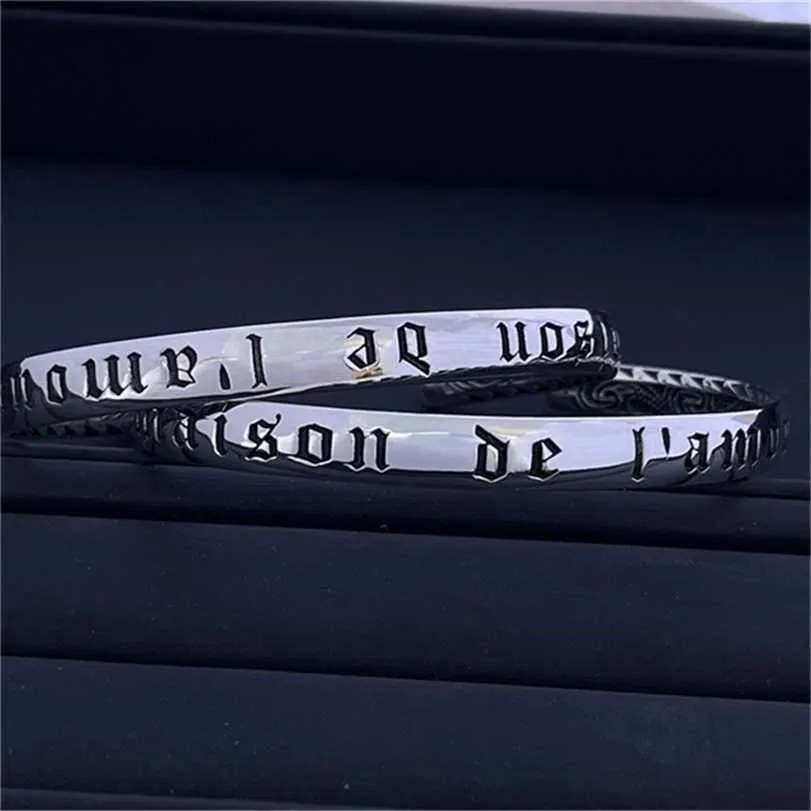 2023 Designer New Fashion jewelry 925 Silver Carved rattan de l'amour love ancient men's and women's Bracelet