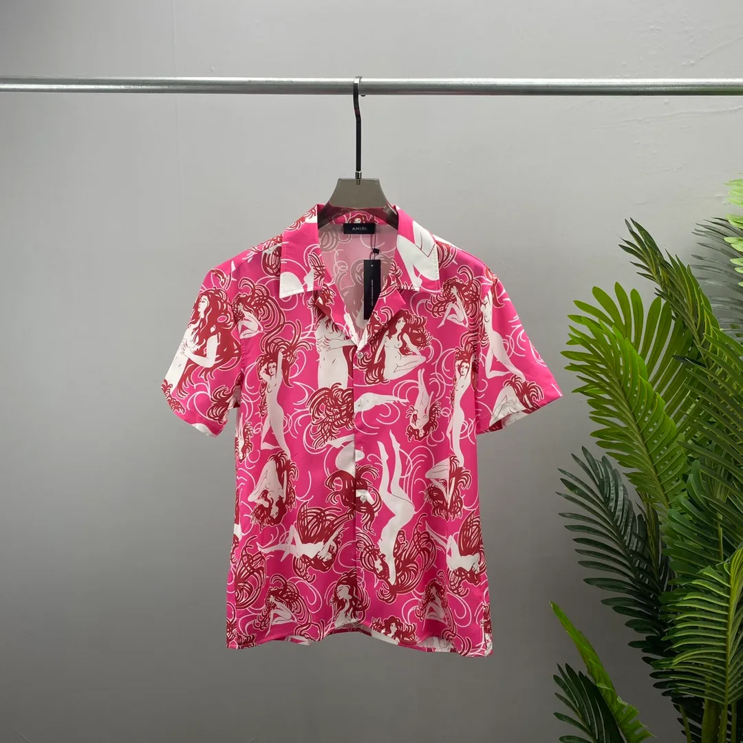 Men Designer Shirts Summer Shoort Sleeve Casual Shirts Fashion Loose Polos Beach Style Breathable Tshirts Tees Clothing #0139