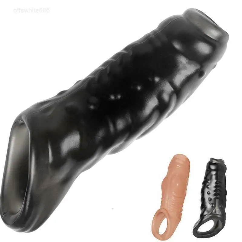 Adult Massager Penis Enlargement Sleeve Extender Enlarger Foreskin Ring Glans Sex Toys for Men Delay Ejaculation Shop