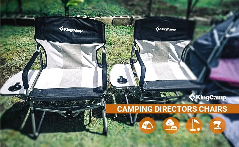 Folding Camping Directors Chair, Portable Camping Chair Heavy Duty for Outdoor Tailgating Sports 