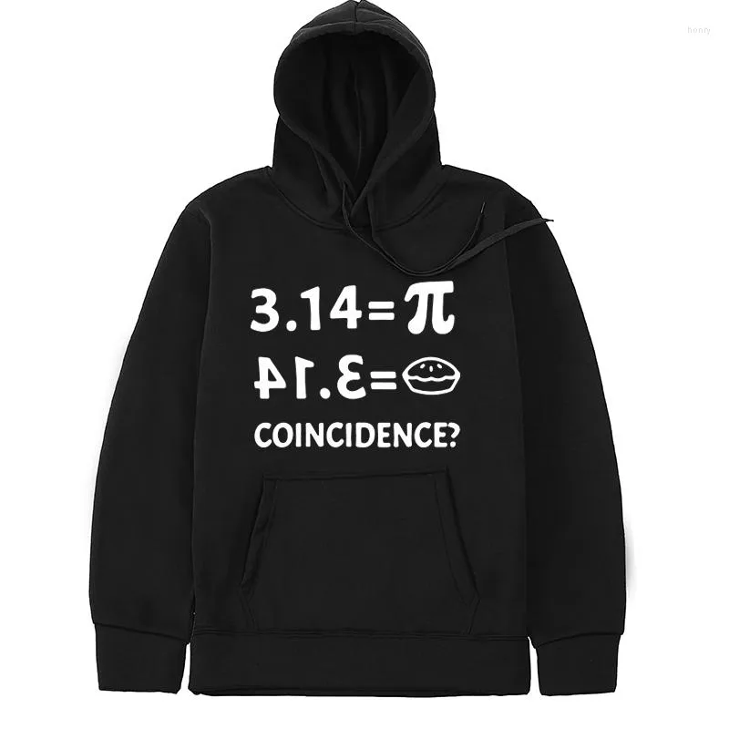 Herrtröjor män höst och vinter hoodie fleece rolig matematisk formel pi design tryck avslappnad lös jacka