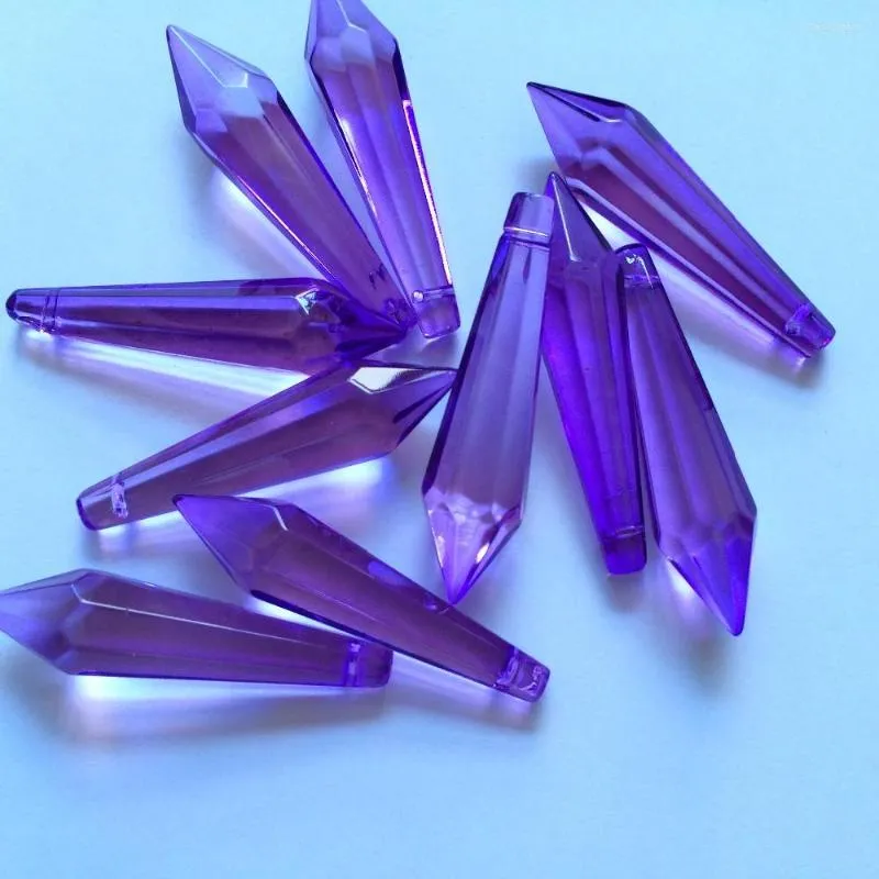 Lampadario di cristallo 10pcs 55 10MM cristalli di vetro viola scuro prismi parti pendenti pendenti di ghiacciolo per la decorazione di nozze del partito
