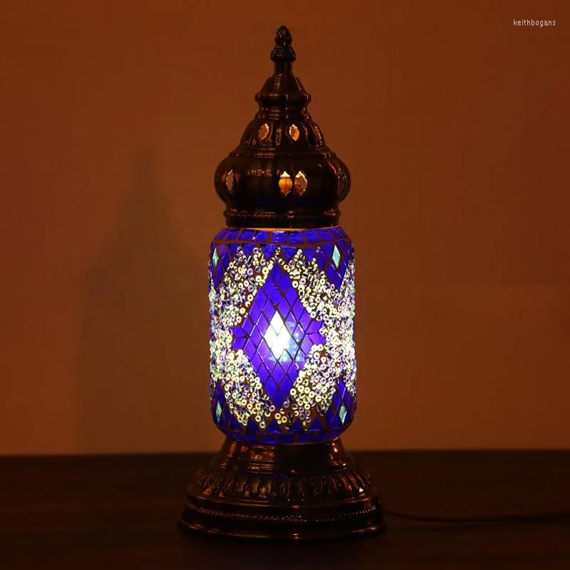 Lampade da tavolo Lampada turca fatta a mano Retro Camera da letto Soggiorno El Ristorante Scrivania in vetro decorativo Decorazioni per la casa