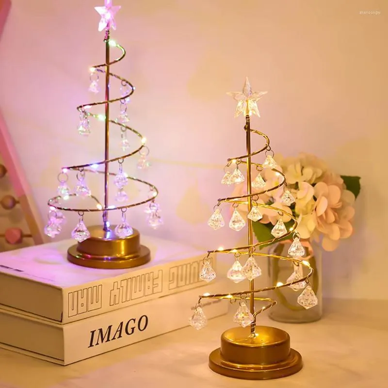 Table Lamps Christmas Crystal Tree Lamp Fairy Night Decor Xmas Gifts Fantasy Lighting Party Festival