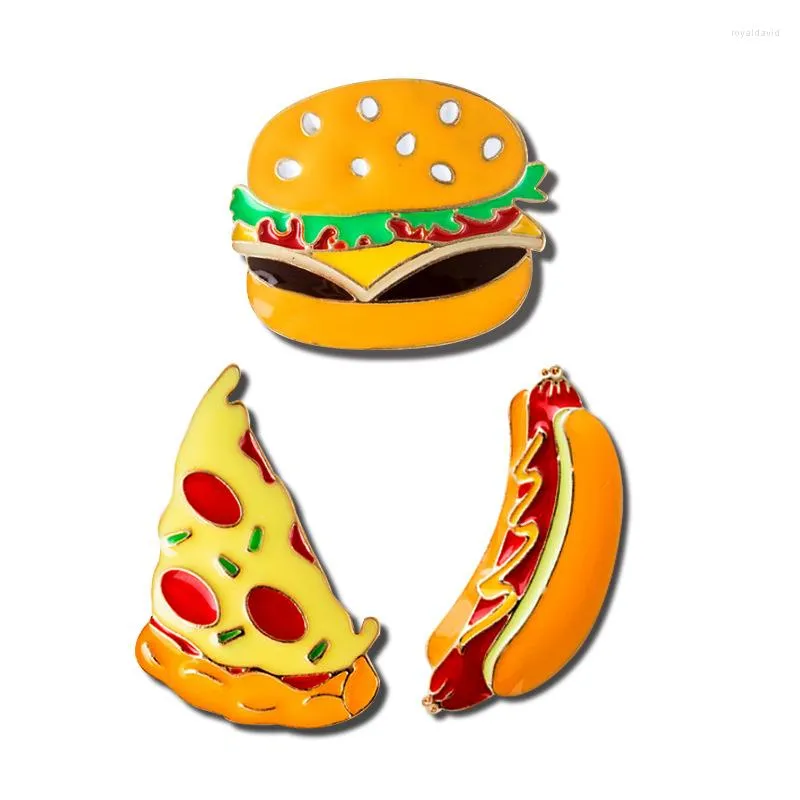 Broches Hamburg Pizza geëmailleerde broche Super Foodie Cartoon Funny Pins Denim Jacket Micro Badge