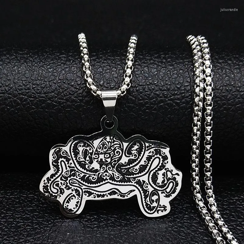 Pendant Necklaces 2023 Octopus Necklace Men Women Silver Color Stainless Steel Chain Jewelry Christmas Gift Colgante N19853
