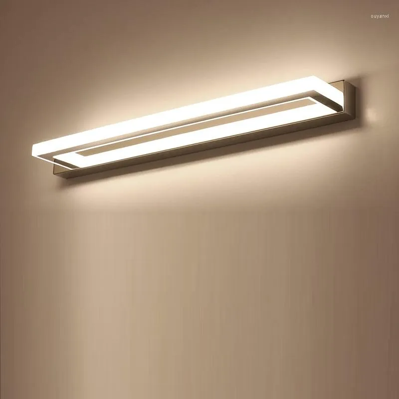 مصابيح الجدار LED مرآة الضوء 9W42 سم/11W52 سم مصباح الحمام مقاوم للماء أضواء مستحضرات التجميل الحديثة إضاءة حمام داخلي أكريليك