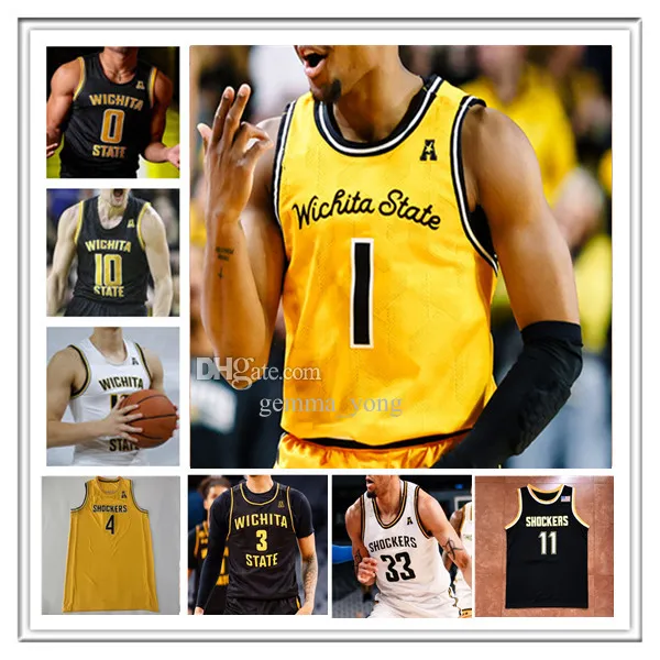 Camiseta de baloncesto de la NCAA College Ita State Shockers Fred Vanvleet Jaykwon Walton Craig Porter Jr. Jaron Pierre James Rojas Kenny Pohto Melvion Flanagan Gus Okafor