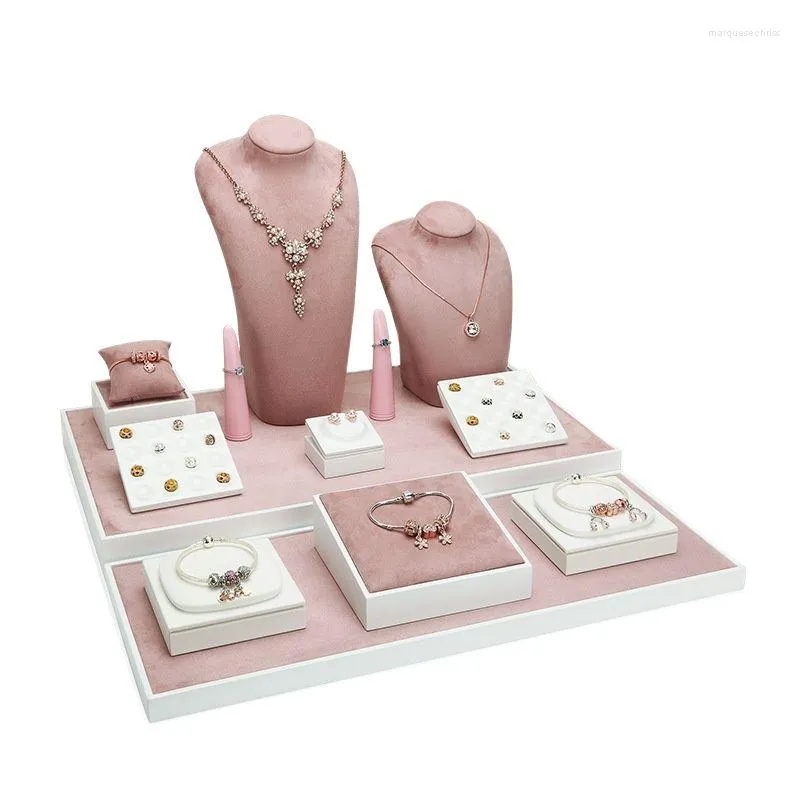 Pochettes à bijoux Accessoires d'affichage Usine Prise de vue directe Collier Bracelet Ensemble de peinture rose