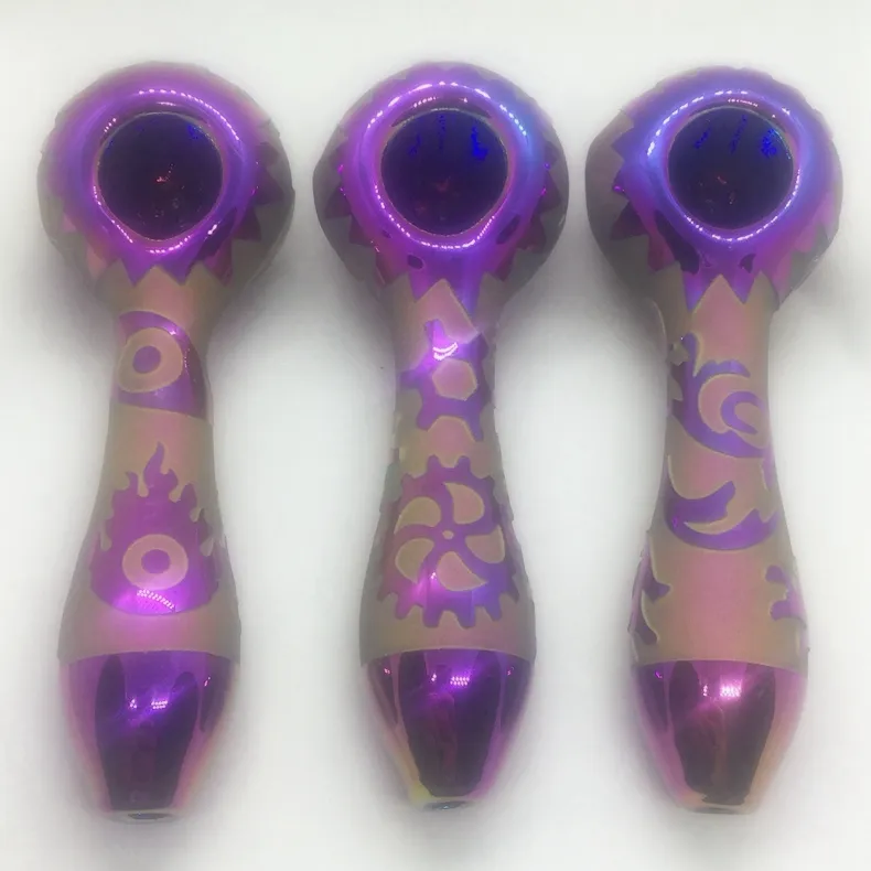 Cool Innovative Style Colorful Thick Glass Pipes Dry Herb Tobacco Spoon Bowl Filter Oil Rigs Handpipes Handmade Portable Bong Smoking Cigarette Holder Tube DHL