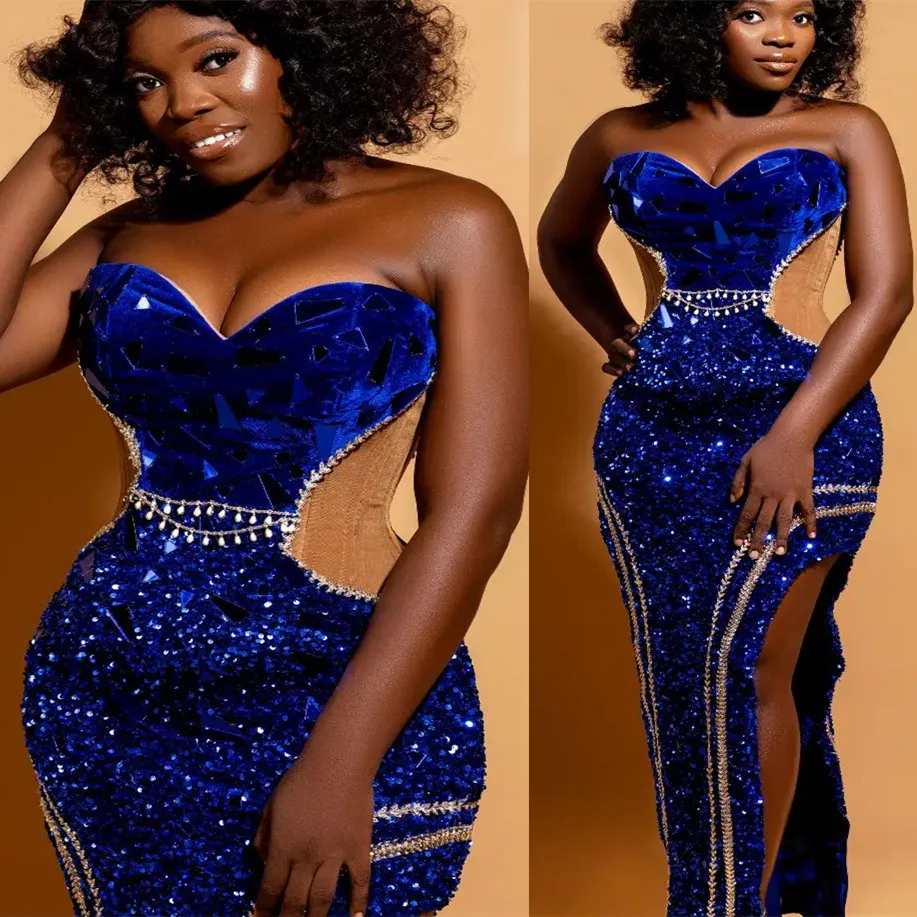 open lace back dress Zapaka Women Light Blue Sparkly Beaded Mermaid Long Prom Dress Spaghetti Straps Tulle Formal Dress, Blue / US6