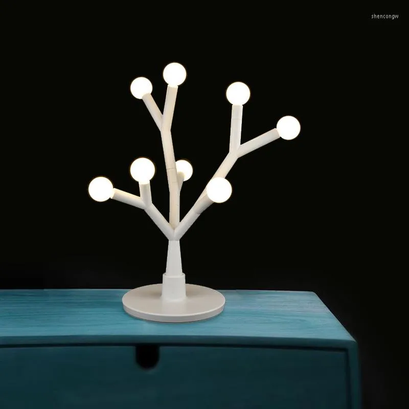 Masa lambaları Stusy için DIY okuma Nordic Yatak Odası Işık Yaratıcı Ağaç Şube Masa Lambası Oturma Odası Noel Deco Gecesi