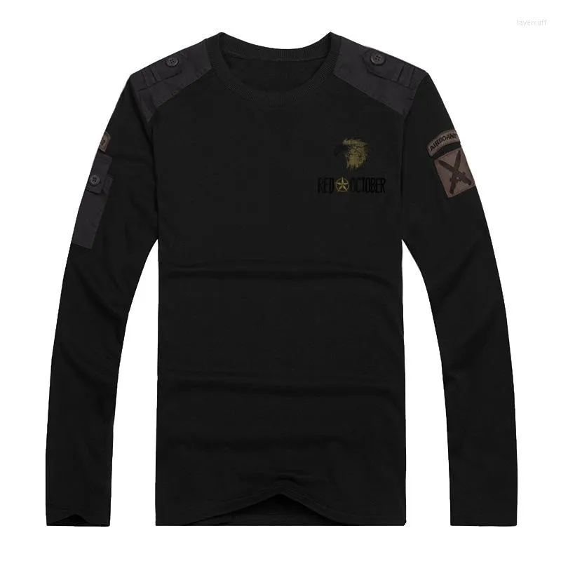 Men's T Shirts NAVY Military Long Sleeve Male Shirt Army Soldier Cotton Tactical T-Shirts Men Brand Clothing Tees 3XL 7104