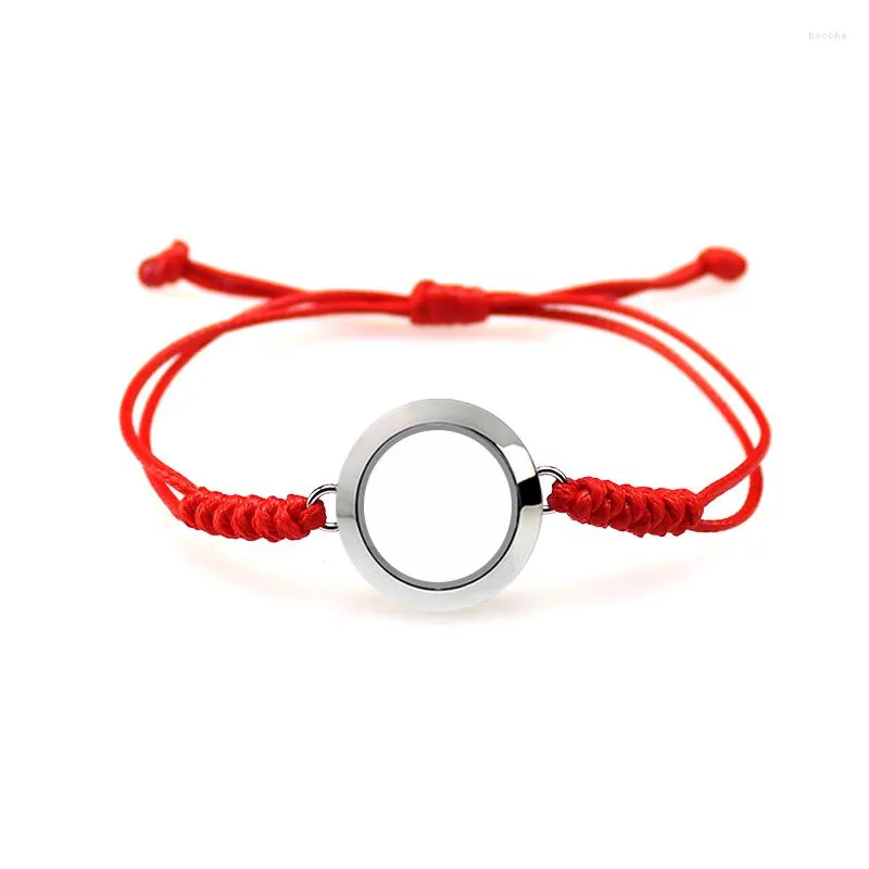 Bangle 1 pc 20 mm roestvrijstalen draaihending gemakte armband zwevend charmes helder glas met verstelbaar koord