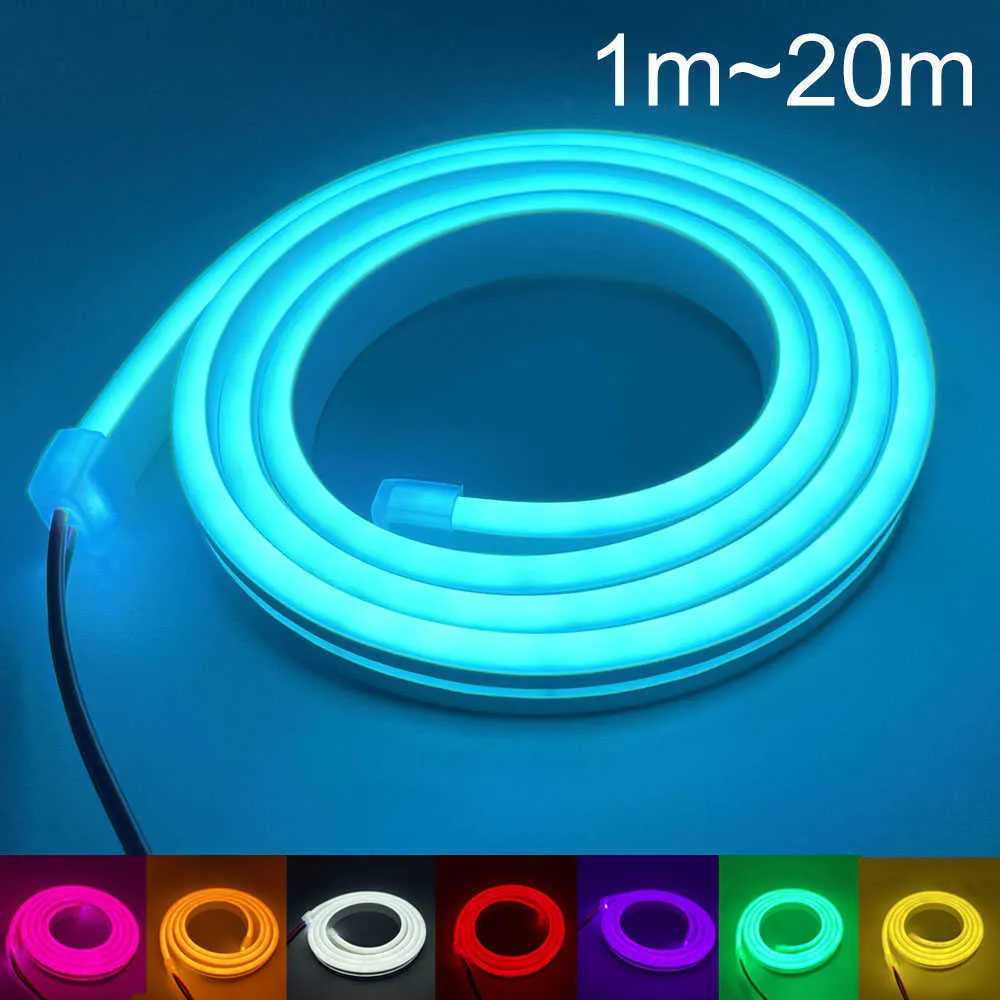 LED Strips 1 20m Flexible Neon LED Strip 12V With Solderless Head SMD2835 120LED/M Tape Light