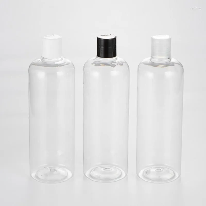 Bottiglie di stoccaggio 12 X 500ML Plastica vuota trasparente con tappo superiore a disco Contenitori per imballaggio cosmetico per lozioni shampoo liquido
