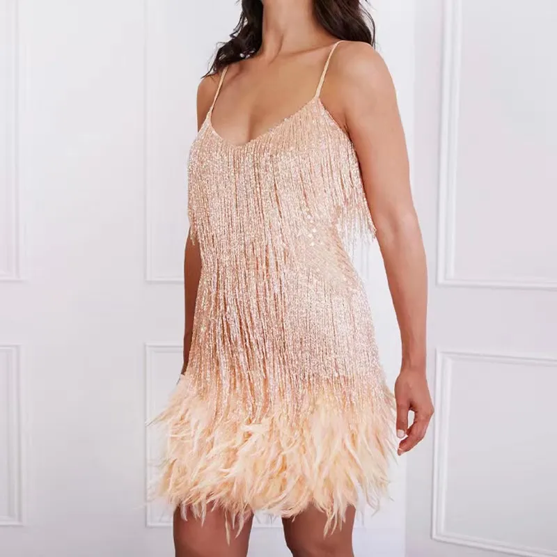 green emerald velvet dress Portia and Scarlett PS24893C - short-Fringe Embellished Cocktail Dress main image 0