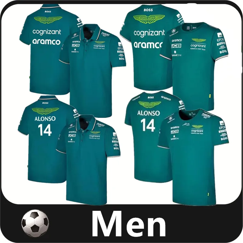 Детские мужские футболки Aston Martin Jersey T-shirt AMF1 2023 Официальная мужская футболка Fernando Alonso Formula 1 Racing Suit F1 Shirt MOTO Motorcyc Tees 0228H23 S-5XL