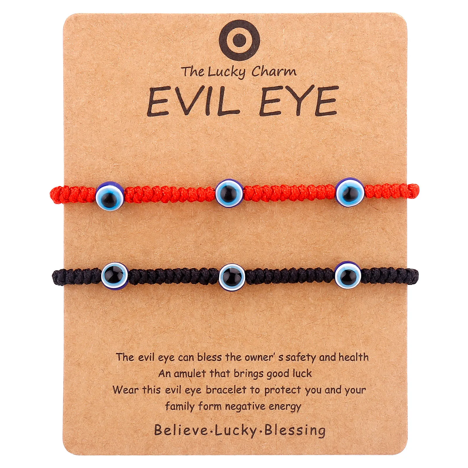 Turkey Blue Evil Eye Card Bracelet Women Handmade Black red Rope Chain Lucky Eyes Beads Bracelets Girl Party Jewelry Gift Couple