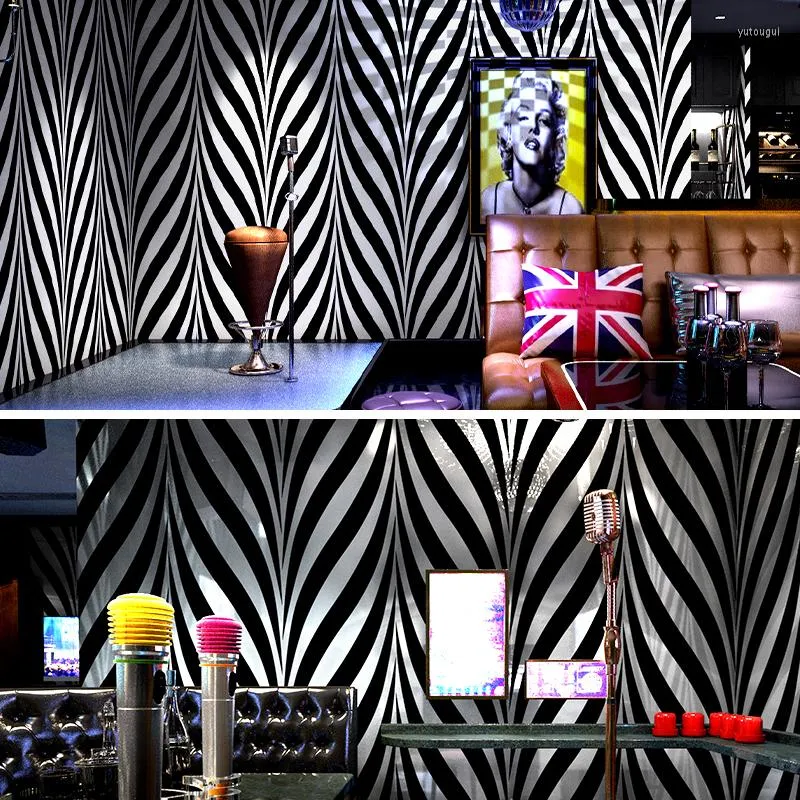 Fonds d'écran KTV Papier Peint Revêtement Mural 3D Stéréo Musique Bar Décoration Flash Cercle Salle De Jeux Papier Rouge Bleu Gris Blanc Noir Jaune