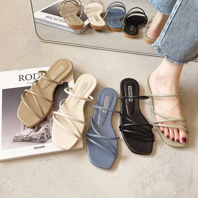 Terlik 2021 Kadın Terlik Kadın Ayakkabı Kadın Beach Ladies Slaytlar Daireler Ayakkabılar Ev Evi Takip Açık Ayakkabı Sandalet Flip Flops Z0317