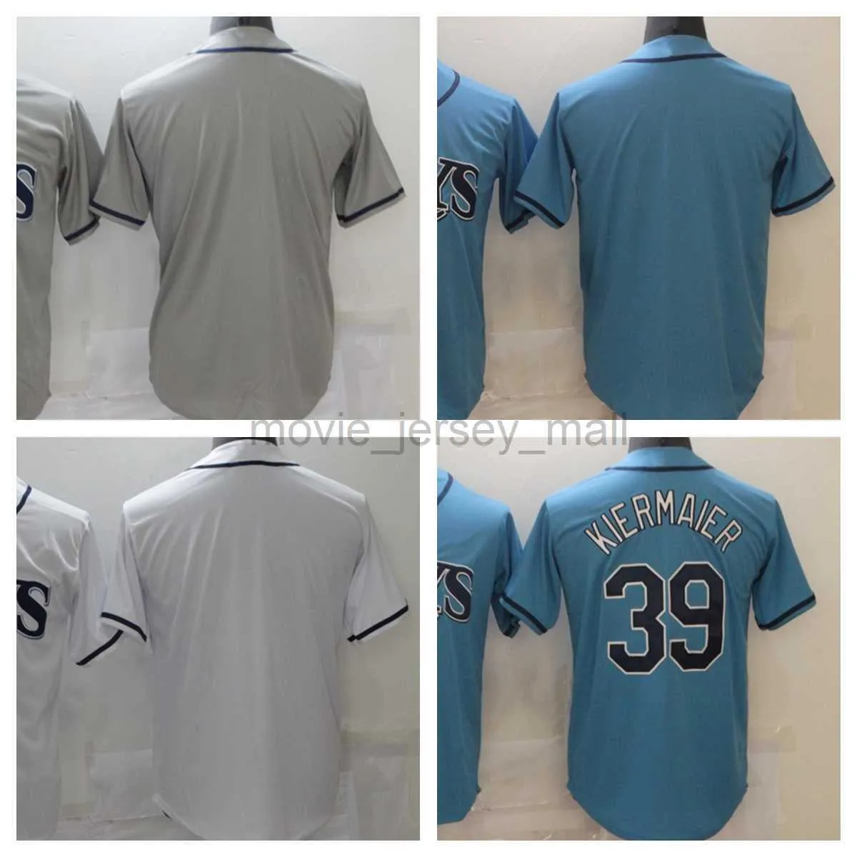 2023 Ny basebolltröja 39 Kevin Kiermaier Blank Jerseys Men Kvinnors ungdomsstorlek S-XXXL