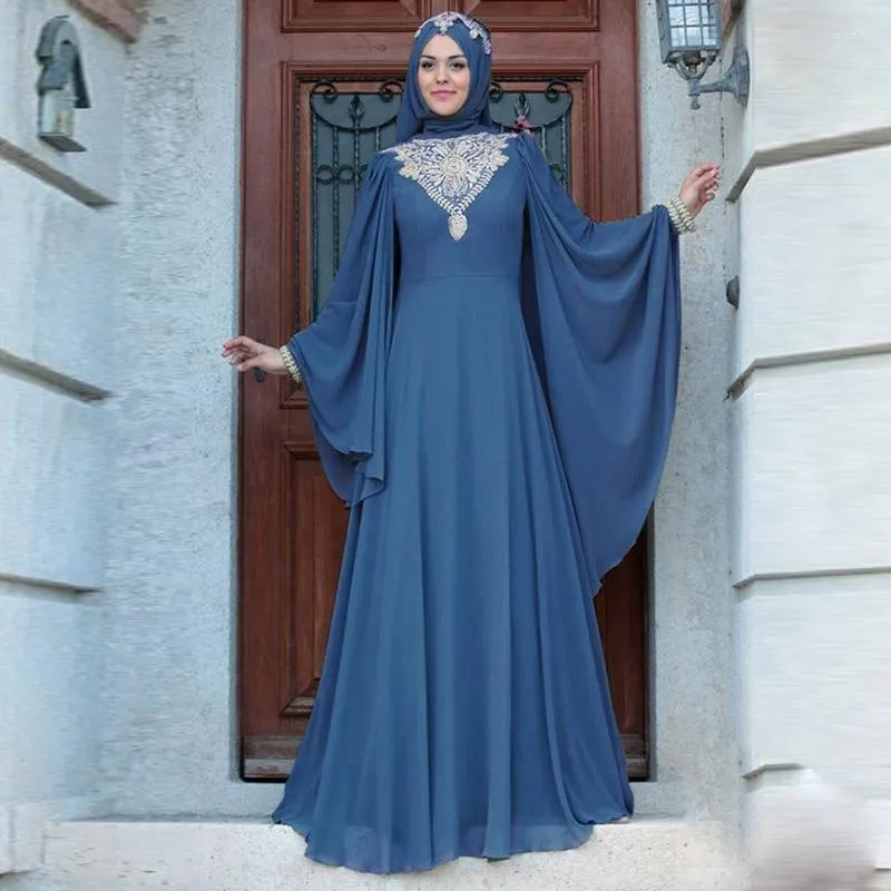 dress big long muslim Arabic Style Burgundy Prom Gown Unique Design Big Long Sleeve Muslim A-line  Evening Dress robe de soiree