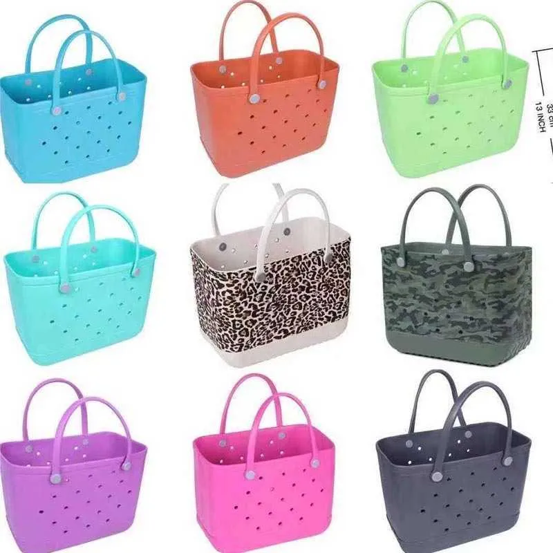 Bolsas de praia Cesta Impressa Hole Bag carteiras de grife Tote Eva Mãos Grandes Moda Feminina Bolsas de Ombro 230203