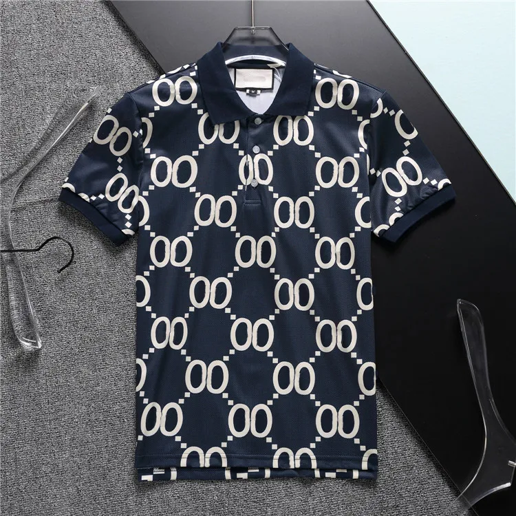 2023SS 100% bawełniany pasek męski koszulka Polo Fashion Ubranie z krótkim rękawem Hip Hop Tops Druku