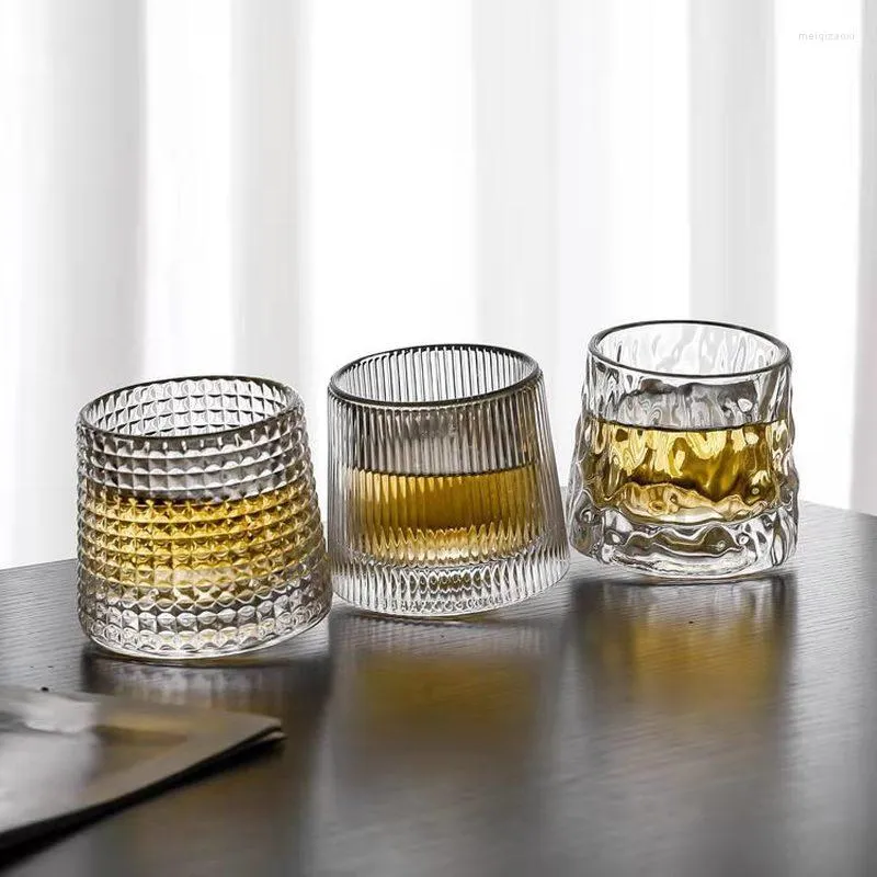 Wijnglazen whisky cup roterende geschenken voor mannenliefhebbers stijl glaswerk bourbon rotsen cocktail Scotchrum