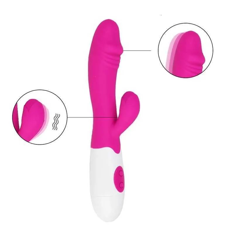 Vuxen massager kanin dildo vibrator för kvinnor 30 hastigheter vibrerande leksaker klitoris massage vagina g-spot stimulator kvinnlig onani
